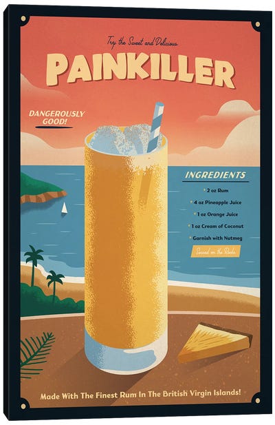 Painkiller Cocktail Canvas Art Print - Caribbean Culture