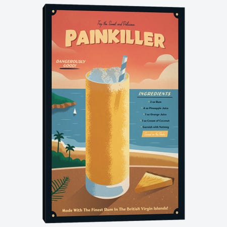 Painkiller Cocktail Canvas Print #IDS153} by IdeaStorm Studios Canvas Artwork