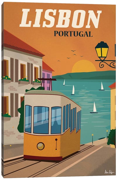 Lisbon Canvas Art Print - Scenic & Nature Typography