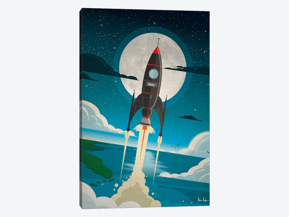 Rocket To The Moon by IdeaStorm Studios 1-piece Canvas Wall Art