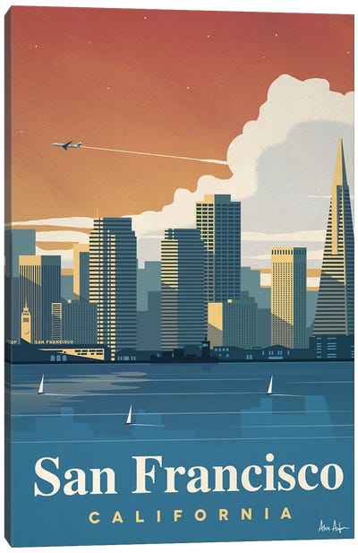 San Francisco Skyline Canvas Art Print - California Art