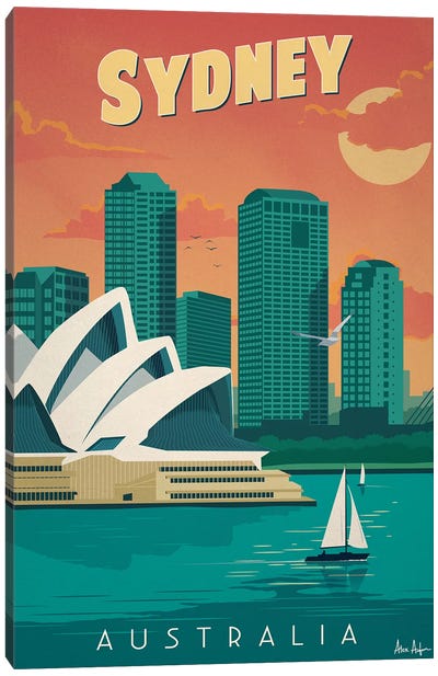 Sydney Canvas Art Print - By Water