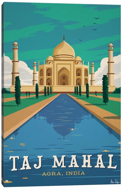 Taj Mahal Canvas Art Print - Wonders of the World