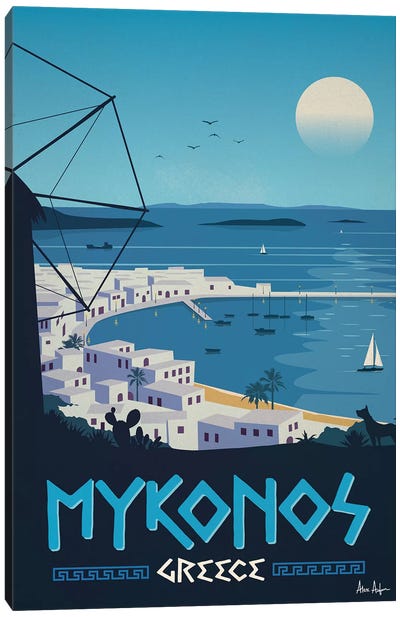 Mykonos Canvas Art Print - Scenic & Nature Typography