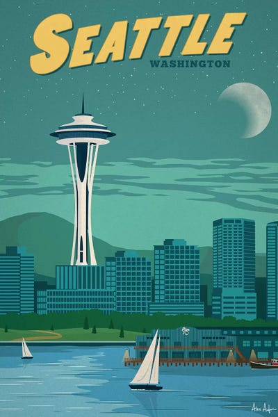 Seattle Travel Posters: Seattle by IdeaStorm Studios