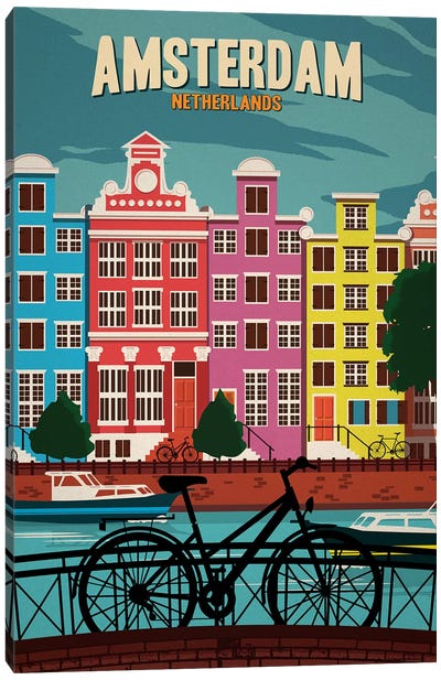 Amsterdam Canvas Art Print - Bicycle Art