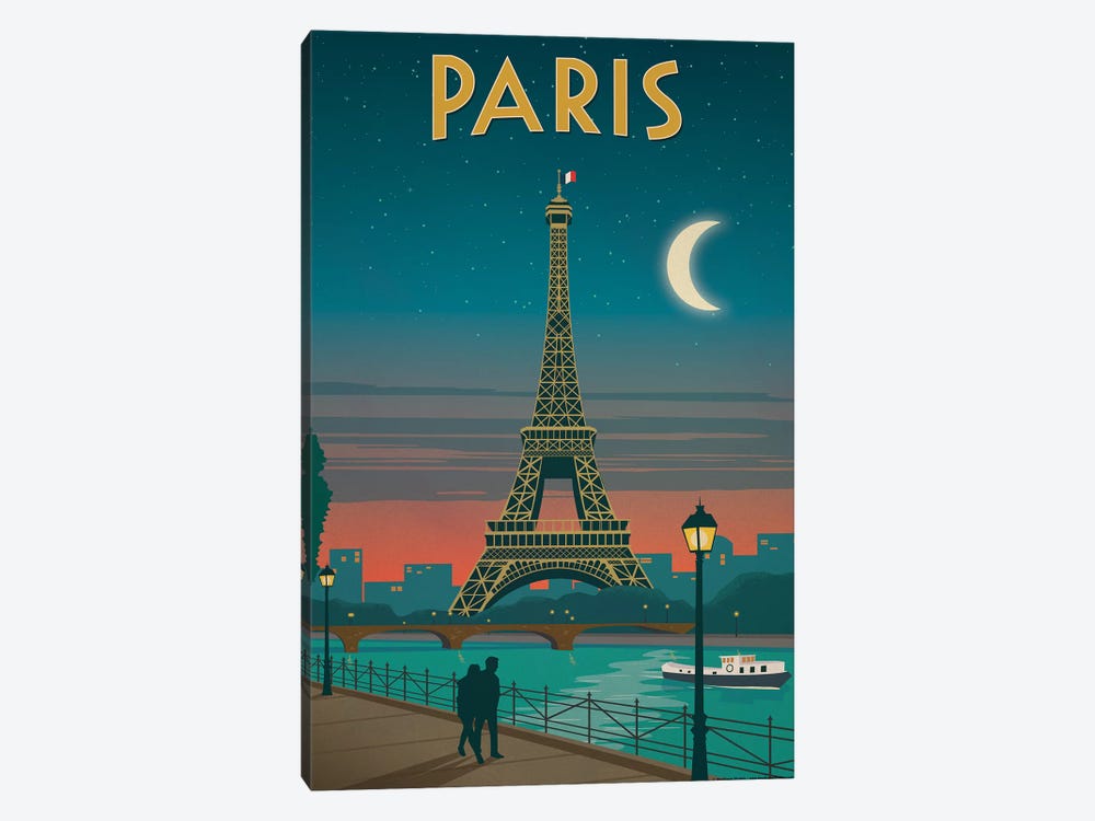 Paris Moonlight by IdeaStorm Studios 1-piece Canvas Artwork