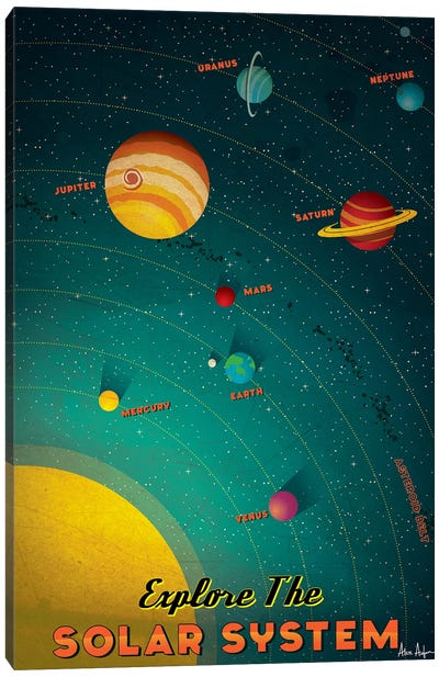 Solar System Canvas Art Print - Space Exploration Art