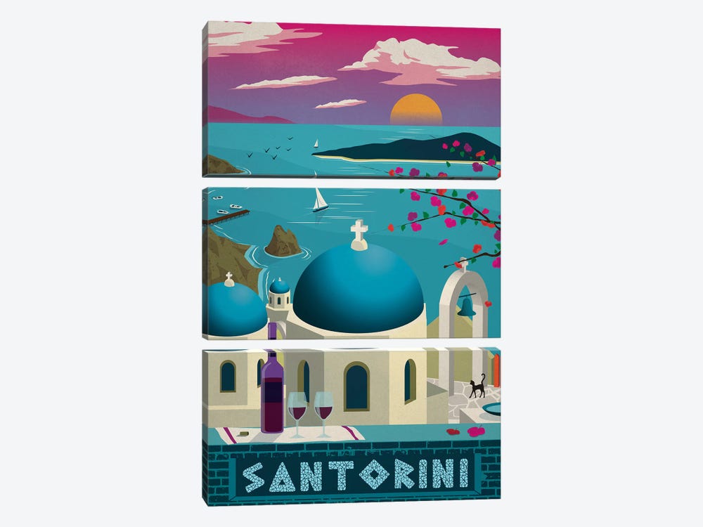 Santorini by IdeaStorm Studios 3-piece Canvas Wall Art