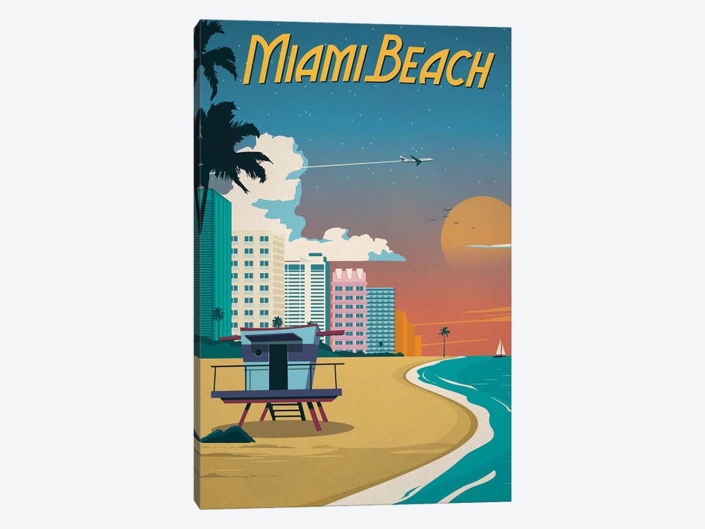 Miami Beach by IdeaStorm Studios 1-piece Canvas Art Print