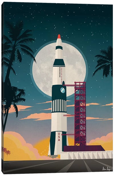 Cape Canaveral Canvas Art Print - Space Exploration Art