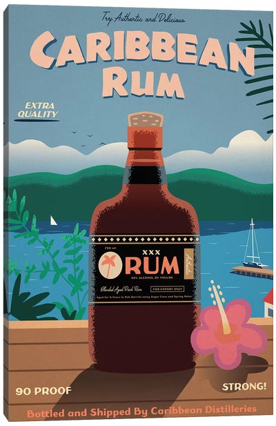 Caribbean Rum Canvas Art Print - Travel Art
