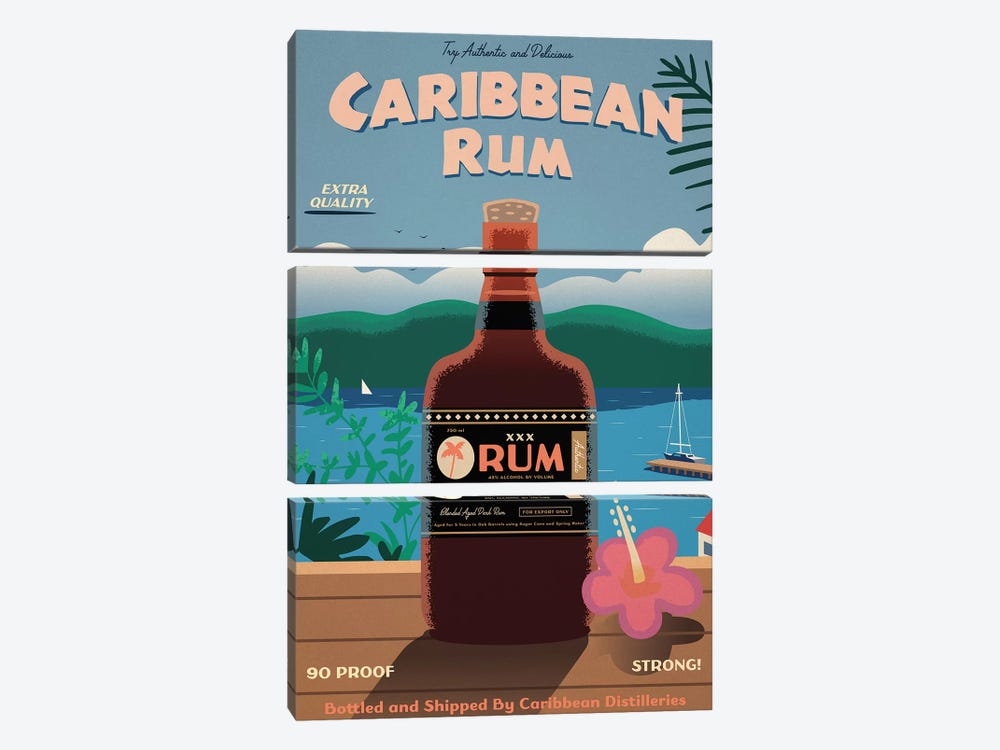 Caribbean Rum by IdeaStorm Studios 3-piece Canvas Print