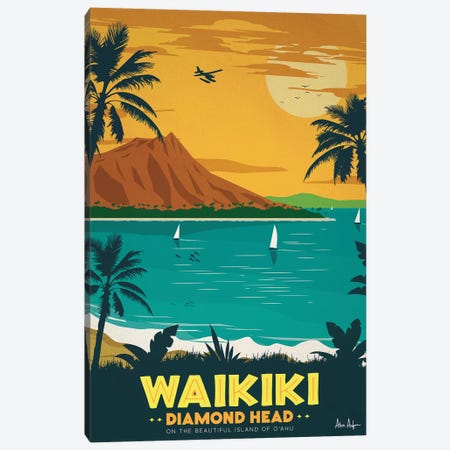 Waikiki Canvas Print #IDS77} by IdeaStorm Studios Canvas Artwork