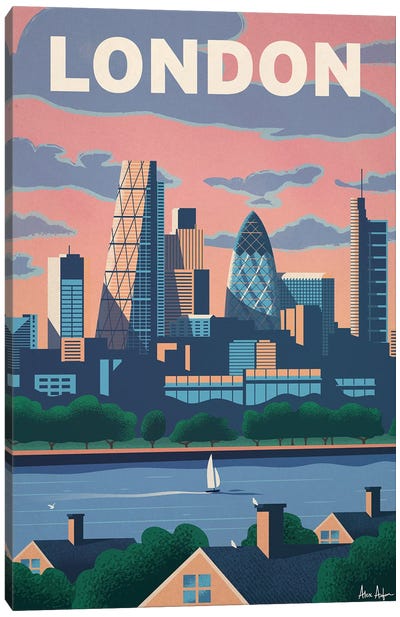 Modern London Canvas Art Print - London Travel Posters