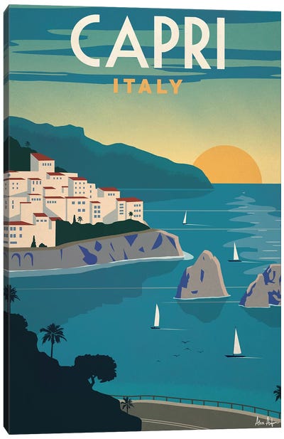 Capri Canvas Art Print - Sunrise & Sunset Art