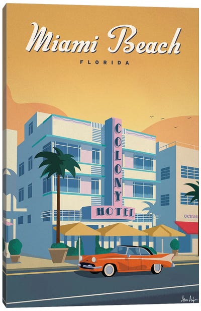 Colony Hotel Canvas Art Print - Miami Beach