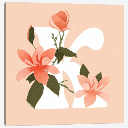A' Initial Monogram with Watercolor Flowers by Design Harvest Fine Art Paper Print ( Education > Alphabet > Letter A art) - 24x16x.25