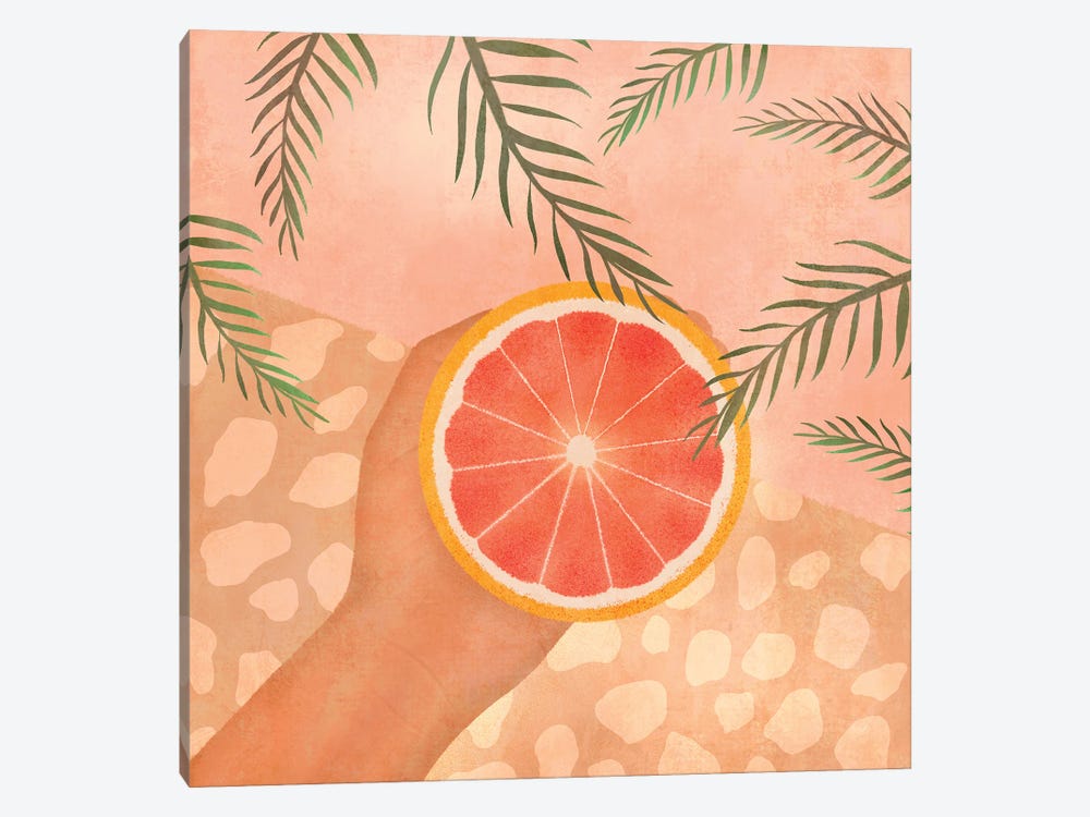 Grapefruit by ItsFunnyHowww 1-piece Canvas Art