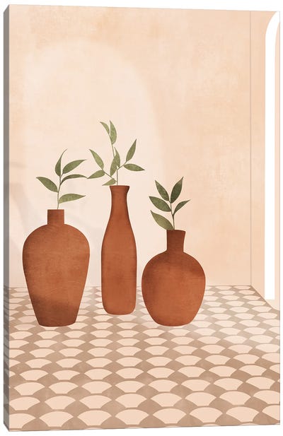 Mediterranean Vases Canvas Art Print - ItsFunnyHowww
