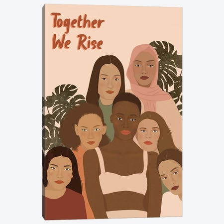 Together We Rise Canvas Print #IFH73} by ItsFunnyHowww Art Print