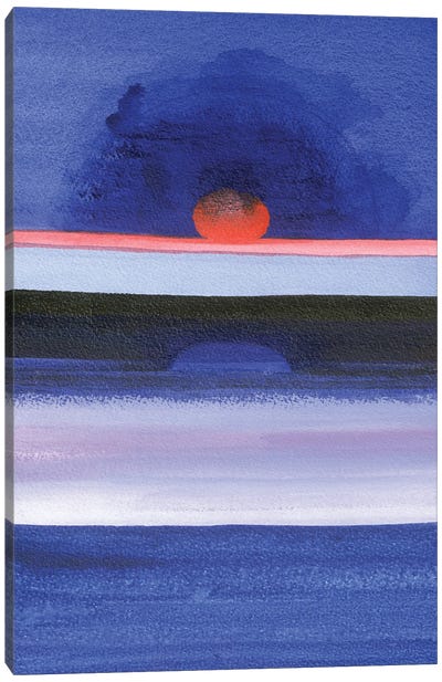 Seascape At Sunset, Helsinki, 1991 Canvas Art Print