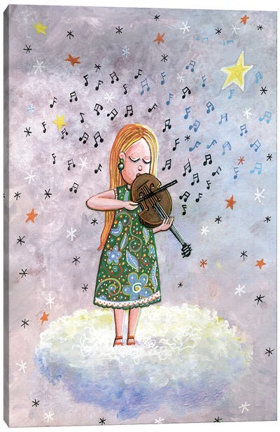 Violist Girl Canvas Art Print - Violin Art