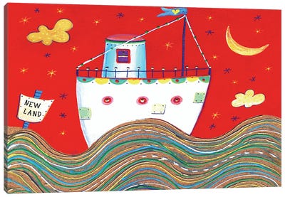 Cute Boat Canvas Art Print - Irene Goulandris
