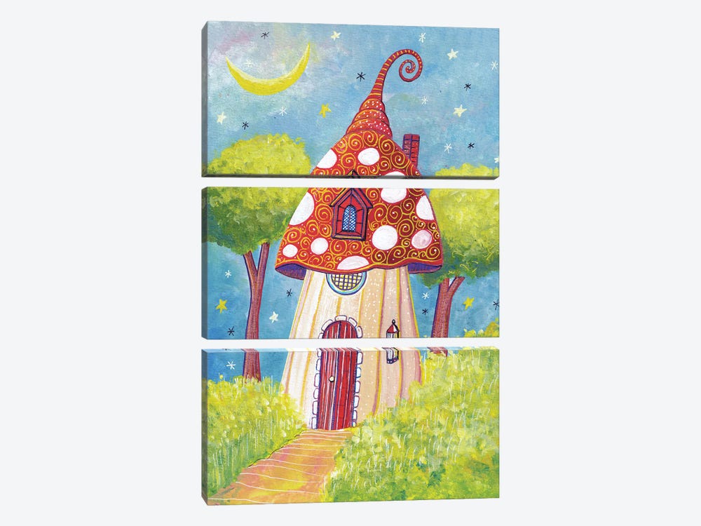 Mushroom House by Irene Goulandris 3-piece Canvas Wall Art