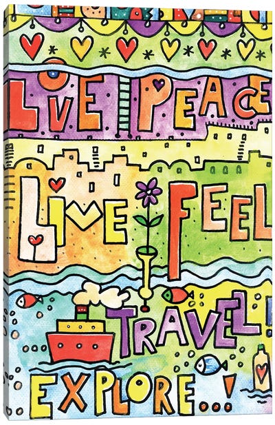 Love Live Feel Canvas Art Print - Irene Goulandris