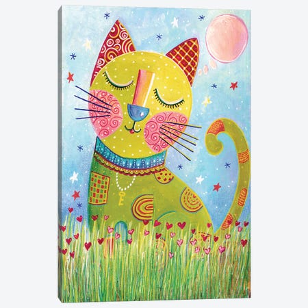 Dreamer Cat Canvas Print #IGL27} by Irene Goulandris Canvas Artwork