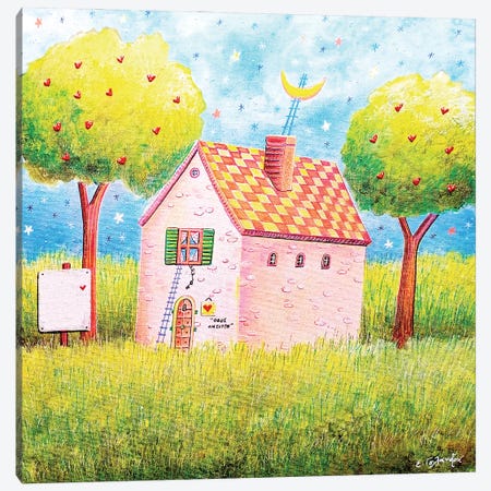 House In The Forest Canvas Print #IGL28} by Irene Goulandris Art Print