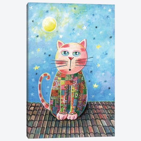 Cat On The Roof Canvas Print #IGL31} by Irene Goulandris Canvas Artwork