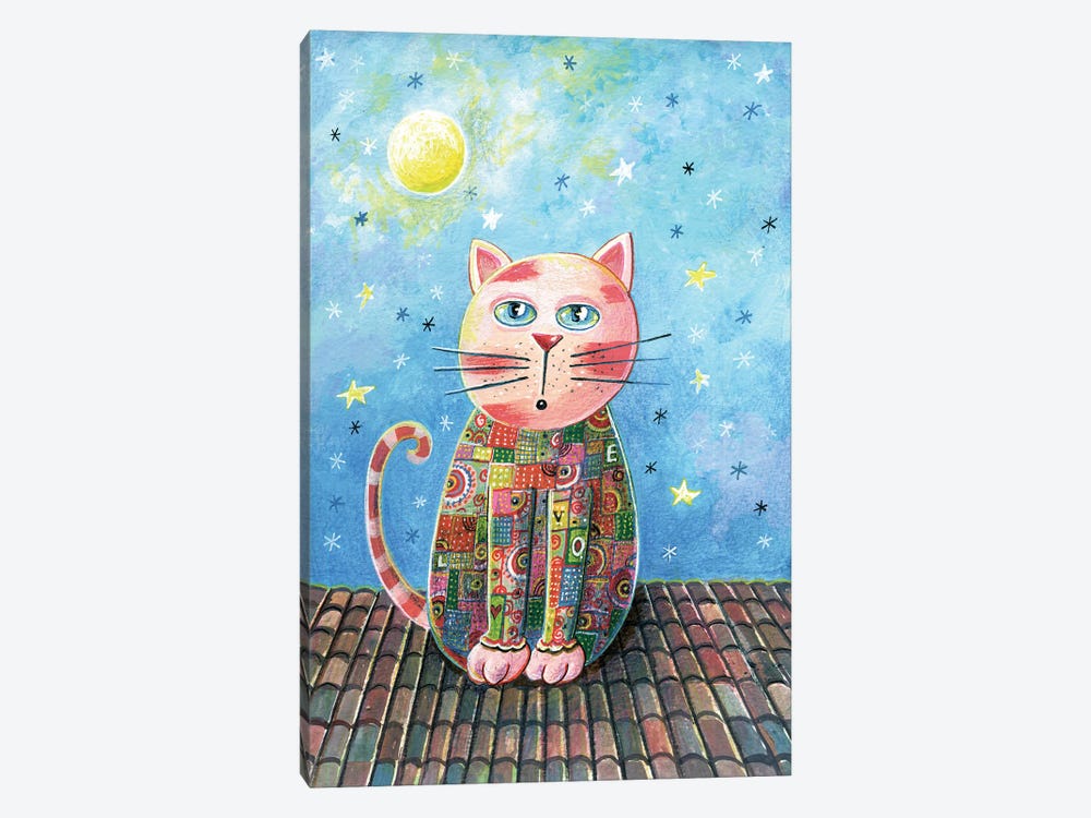 Cat On The Roof by Irene Goulandris 1-piece Art Print