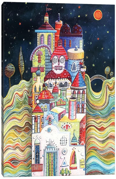 City Night Canvas Art Print - Irene Goulandris