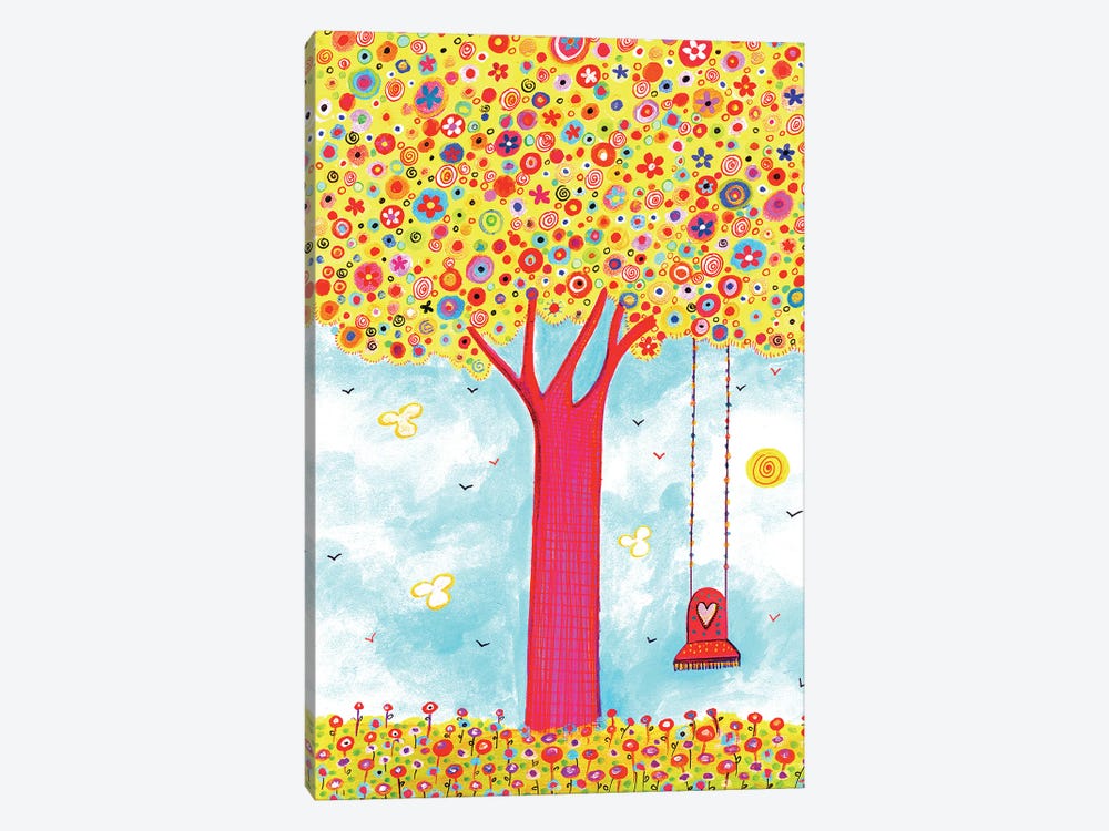 Colorful Tree With Swing by Irene Goulandris 1-piece Canvas Artwork