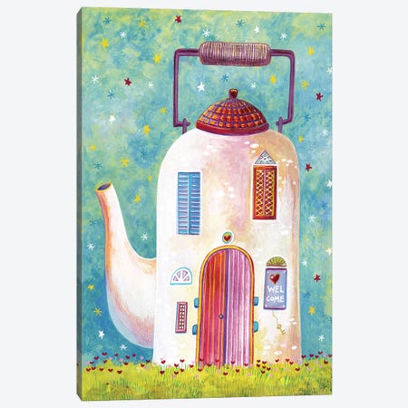 Teapot House Canvas Print #IGL41} by Irene Goulandris Canvas Print