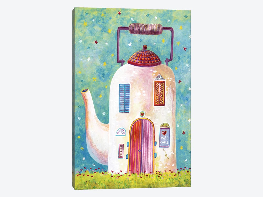 Teapot House by Irene Goulandris 1-piece Canvas Art