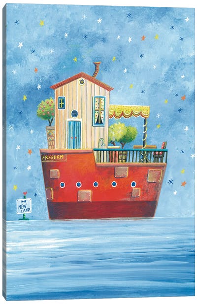 House Boat Canvas Art Print - Irene Goulandris