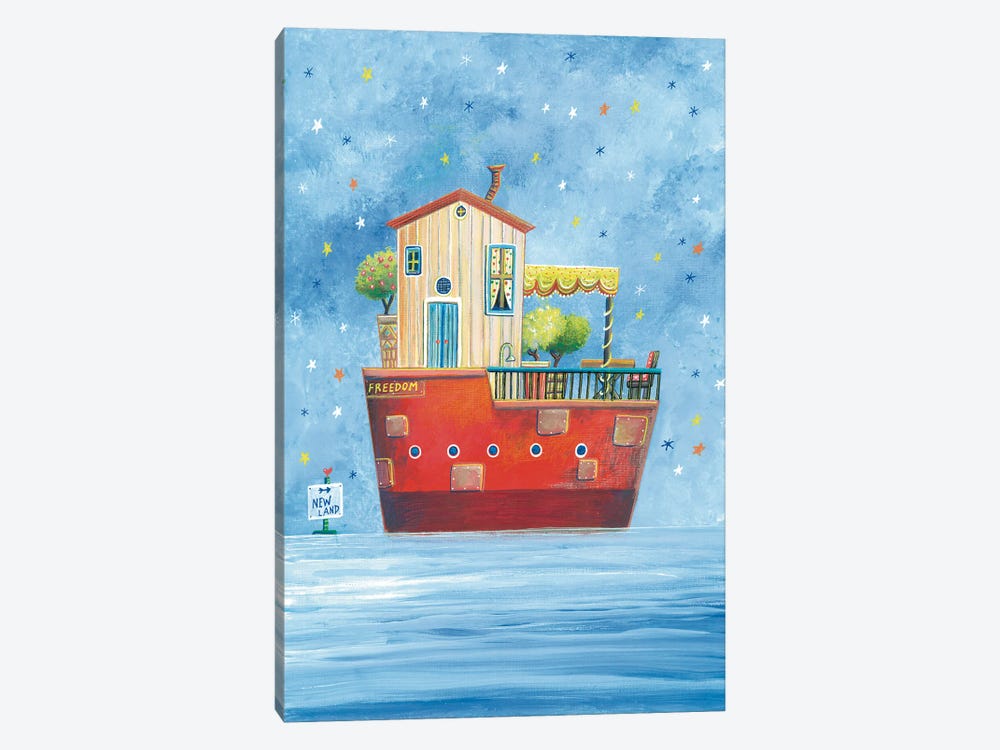 House Boat by Irene Goulandris 1-piece Canvas Wall Art