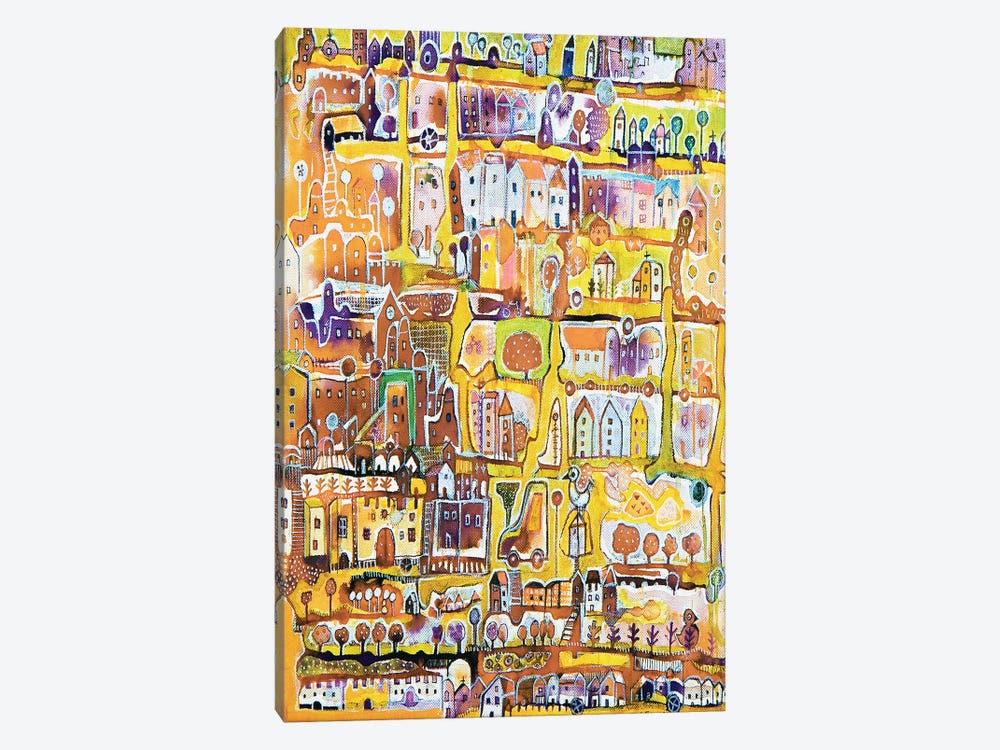 Yellow City by Irene Goulandris 1-piece Canvas Art