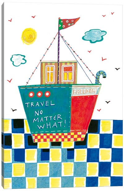 Happy Boat Canvas Art Print - Irene Goulandris
