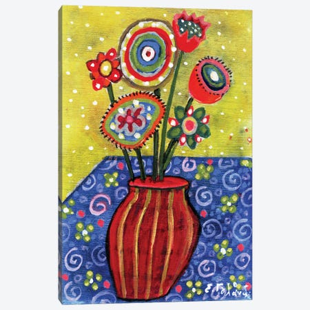 Vase With Flowers Canvas Print #IGL7} by Irene Goulandris Canvas Print