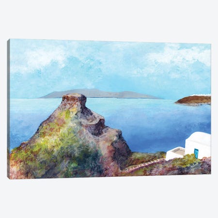 Skaros Rock View At Santorini Island Canvas Print #IGL84} by Irene Goulandris Canvas Artwork