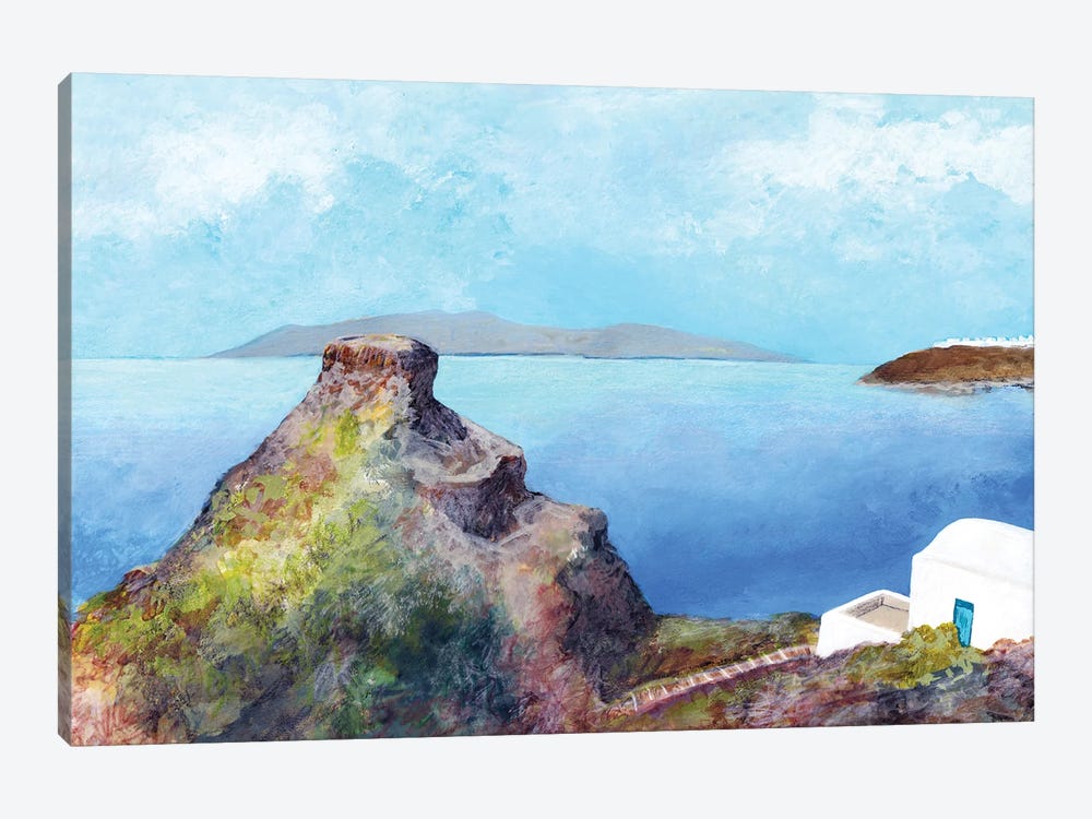 Skaros Rock View At Santorini Island by Irene Goulandris 1-piece Canvas Print