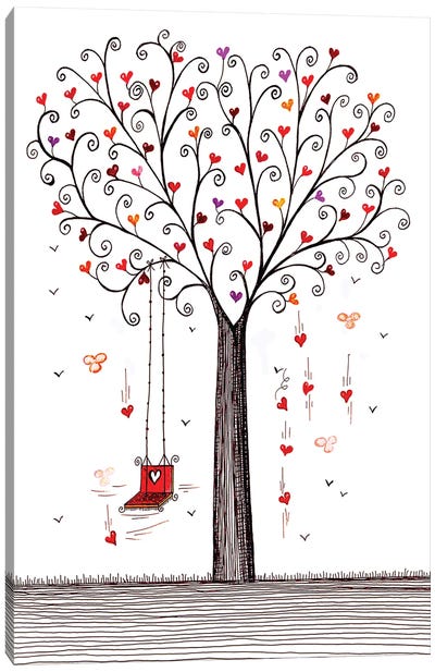 Tree With Swing Canvas Art Print - Irene Goulandris