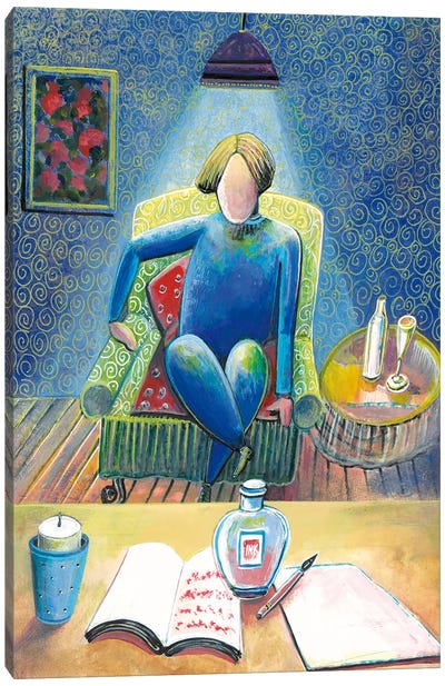 Waiting For The Inspiration Canvas Art Print - Irene Goulandris