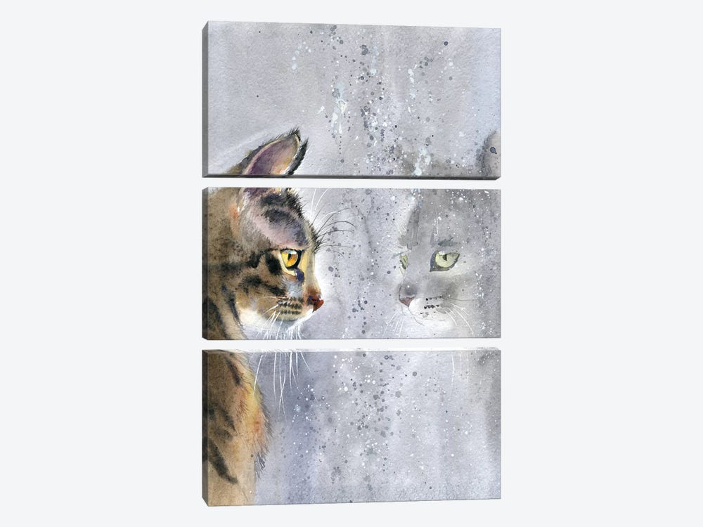 Cat By The Window II by Marina Ignatova 3-piece Canvas Art Print