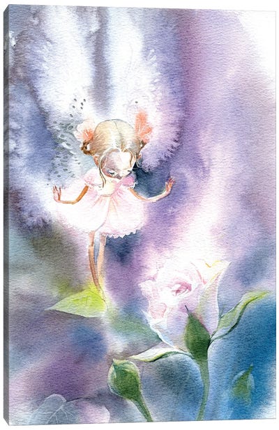 Fairy Rose Canvas Art Print - Friendly Mythical Creatures