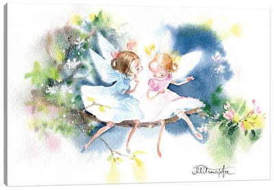 Fairies Of Good News Canvas Art Print - Fairy Art